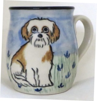 Shih Tzu Brown and White Puppy Cut -Deluxe Mug - Click Image to Close